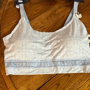 Lucky Brand Women's Light Blue Patterned Bralette